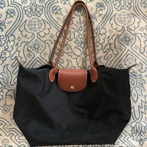 Longchamp Black Large Le Pliage Tote